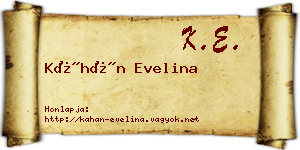 Káhán Evelina névjegykártya